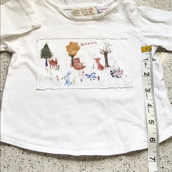 Zara Baby Animal Friends Infant Long Sleeve Cotton Top - Picture 7 of 7